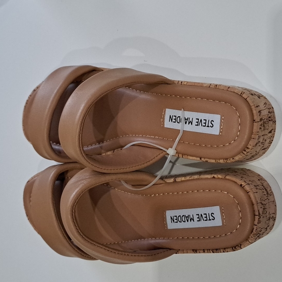 Steve Madden Defuse Leather Wedge Slide - Picture 6 of 7